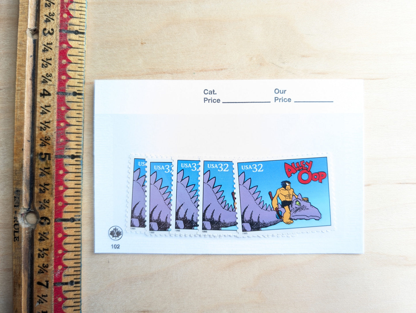 5 Alley Oop Stamps, 32 Cent, 1995 Comic Strip Classics, Unused Postage Stamps