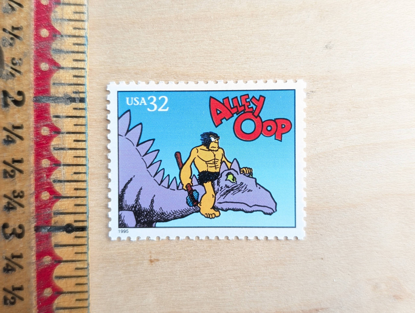 5 Alley Oop Stamps, 32 Cent, 1995 Comic Strip Classics, Unused Postage Stamps