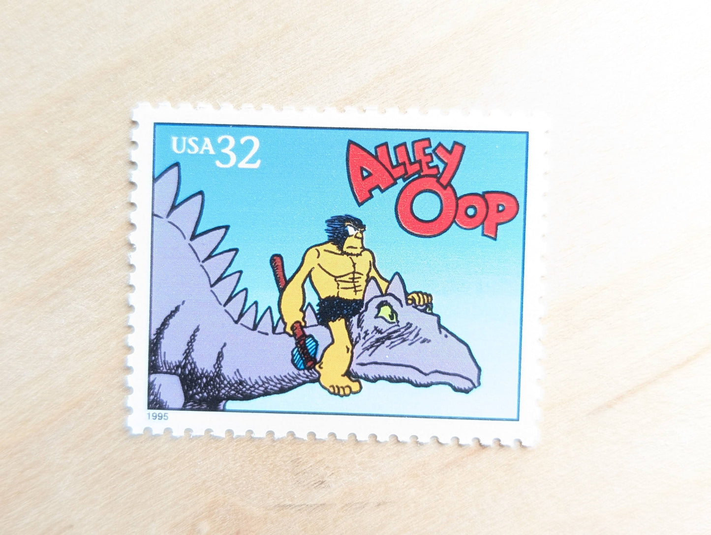 5 Alley Oop Stamps, 32 Cent, 1995 Comic Strip Classics, Unused Postage Stamps