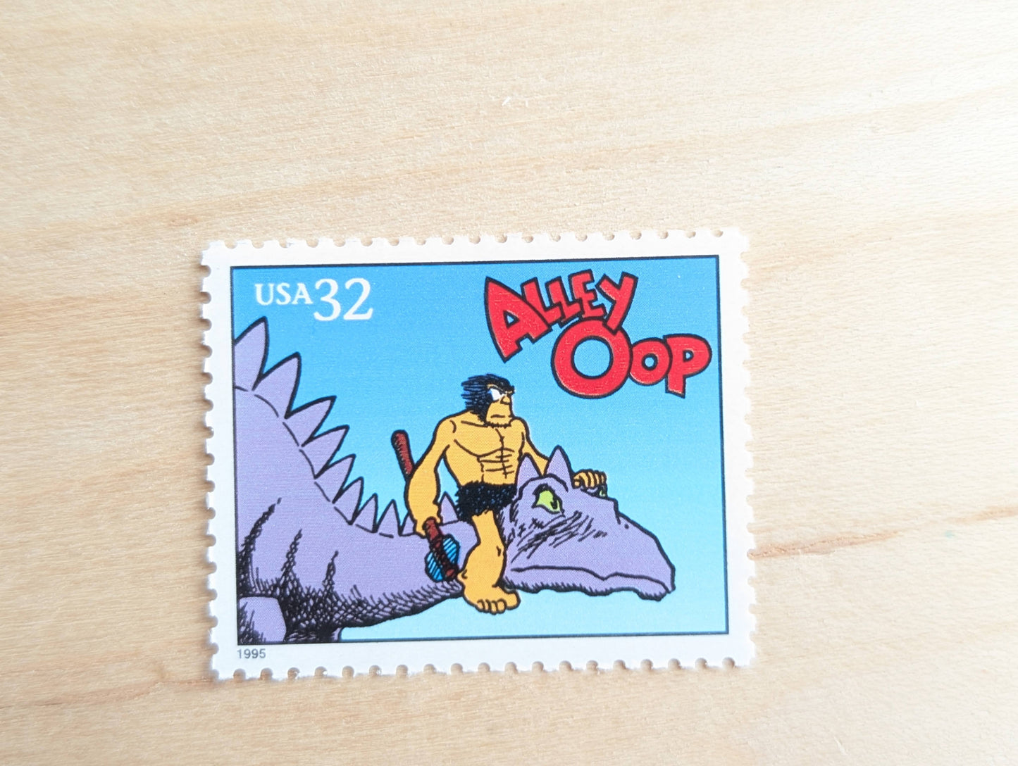 5 Alley Oop Stamps, 32 Cent, 1995 Comic Strip Classics, Unused Postage Stamps