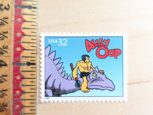 5 Alley Oop Stamps, 32 Cent, 1995 Comic Strip Classics, Unused Postage Stamps