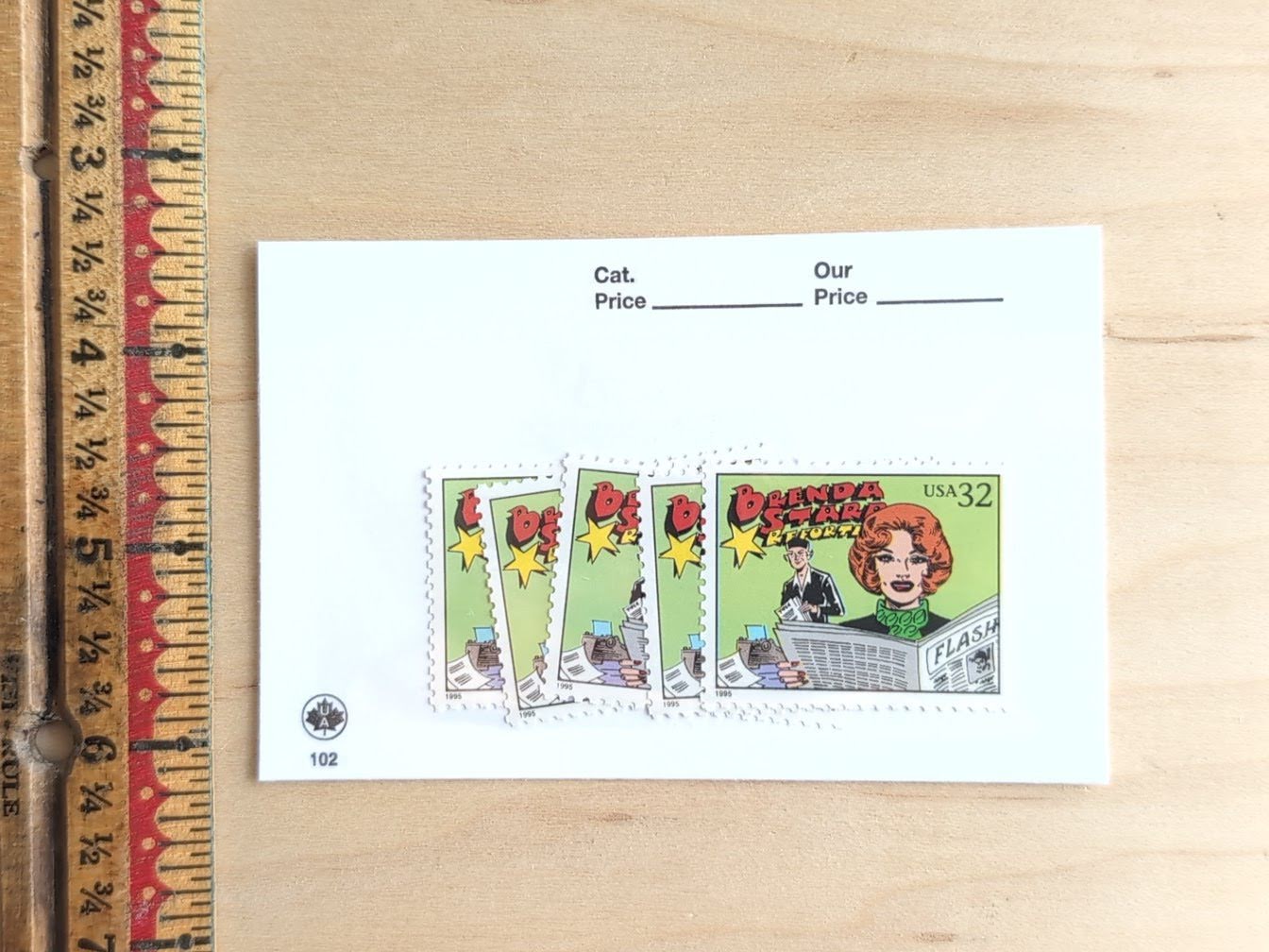 5 Brenda Starr Stamps, 32 Cent, 1995 Comic Strip Classics, Unused Postage Stamps