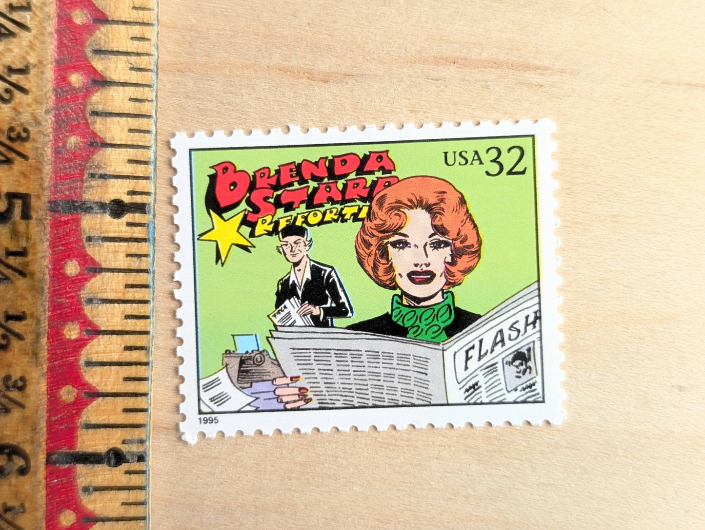 5 Brenda Starr Stamps, 32 Cent, 1995 Comic Strip Classics, Unused Postage Stamps