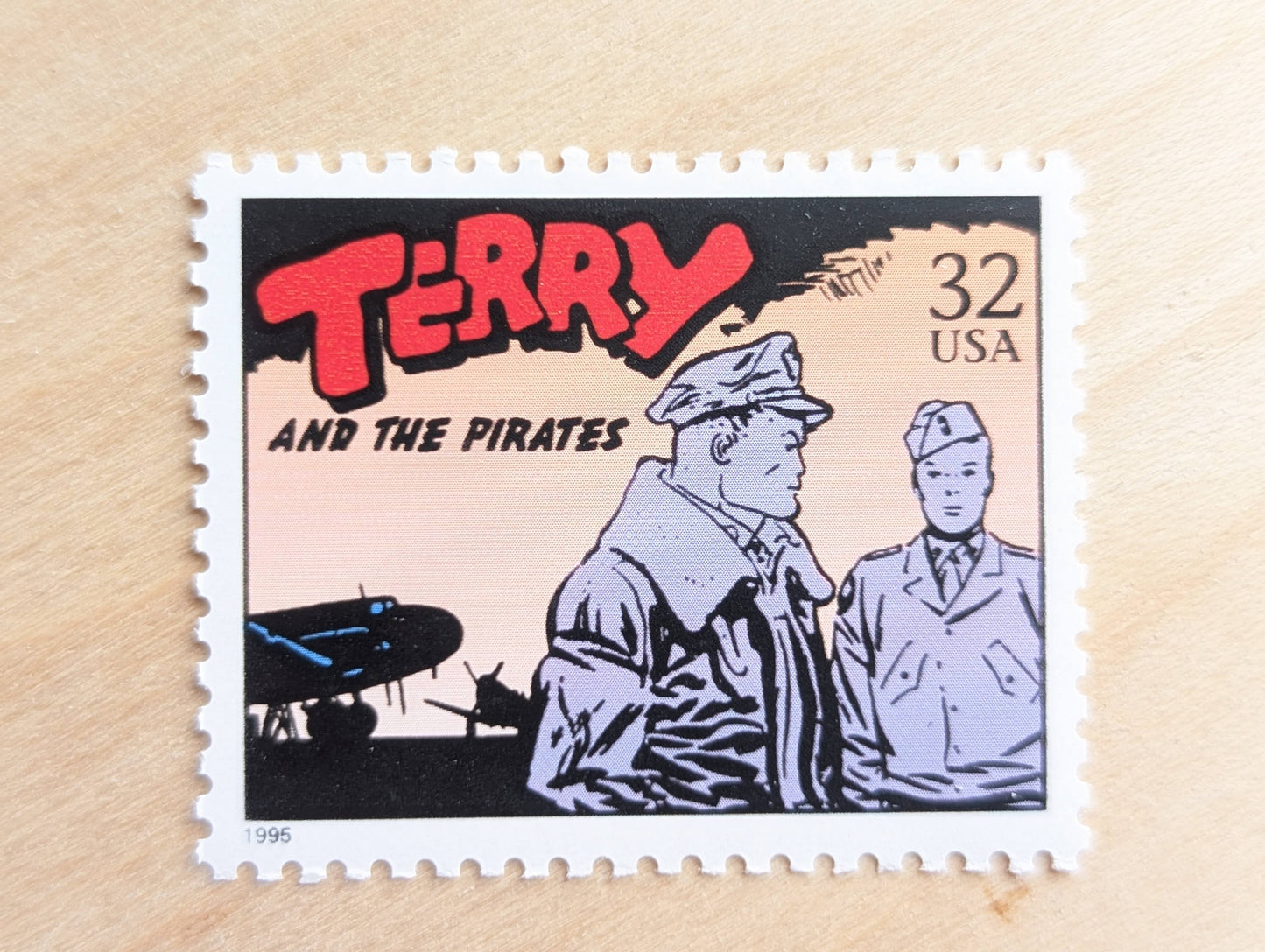 5 Terry And The Pirates Stamps, 32 Cent, 1995 Comic Strip Classics, Unused Postage Stamps