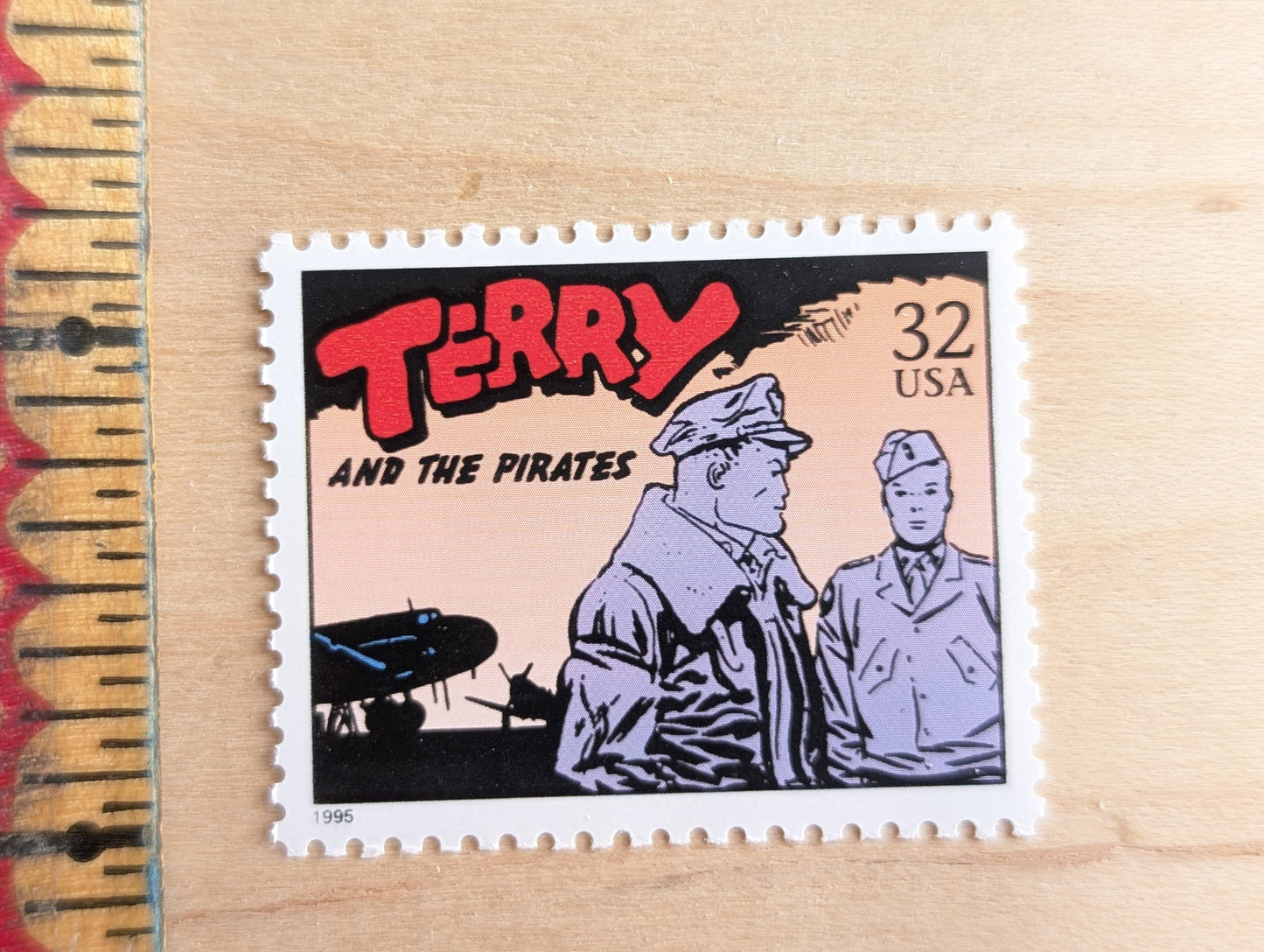 5 Terry And The Pirates Stamps, 32 Cent, 1995 Comic Strip Classics, Unused Postage Stamps