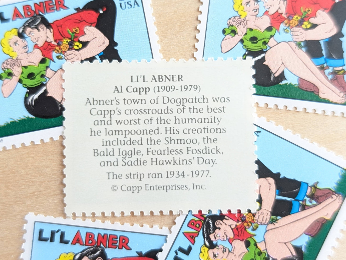 5 Li'l Abner Stamps, 32 Cent, 1995 Comic Strip Classics, Unused Postage Stamps