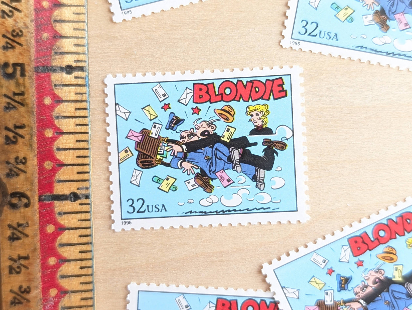 5 Blondie Stamps, 32 Cent, 1995 Comic Strip Classics, Unused Postage Stamps