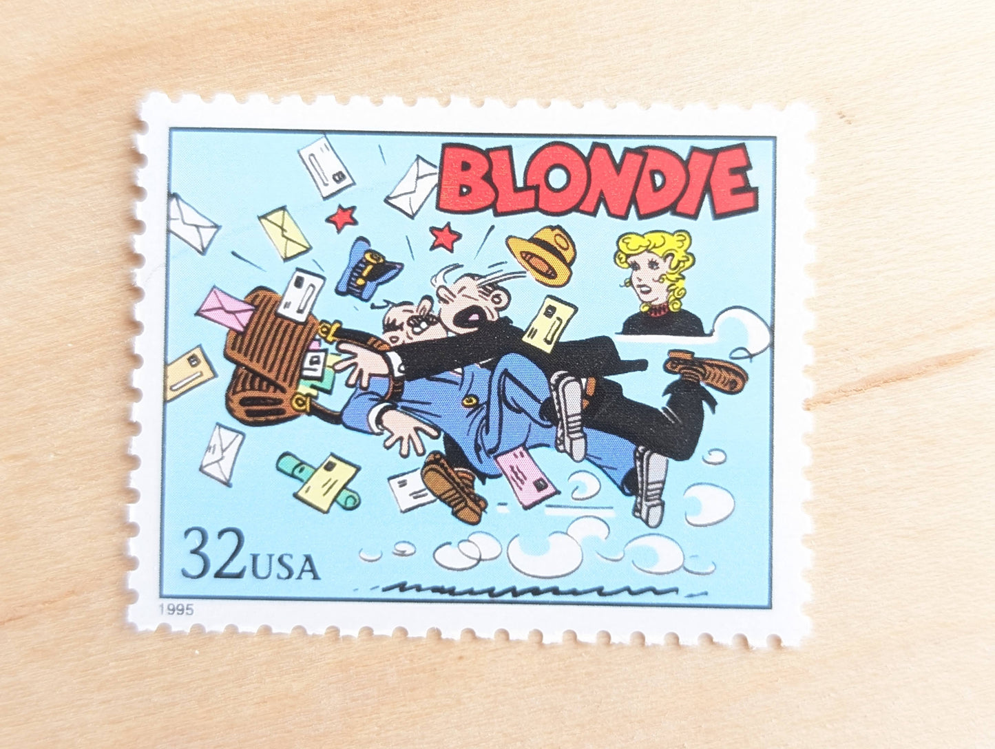 5 Blondie Stamps, 32 Cent, 1995 Comic Strip Classics, Unused Postage Stamps