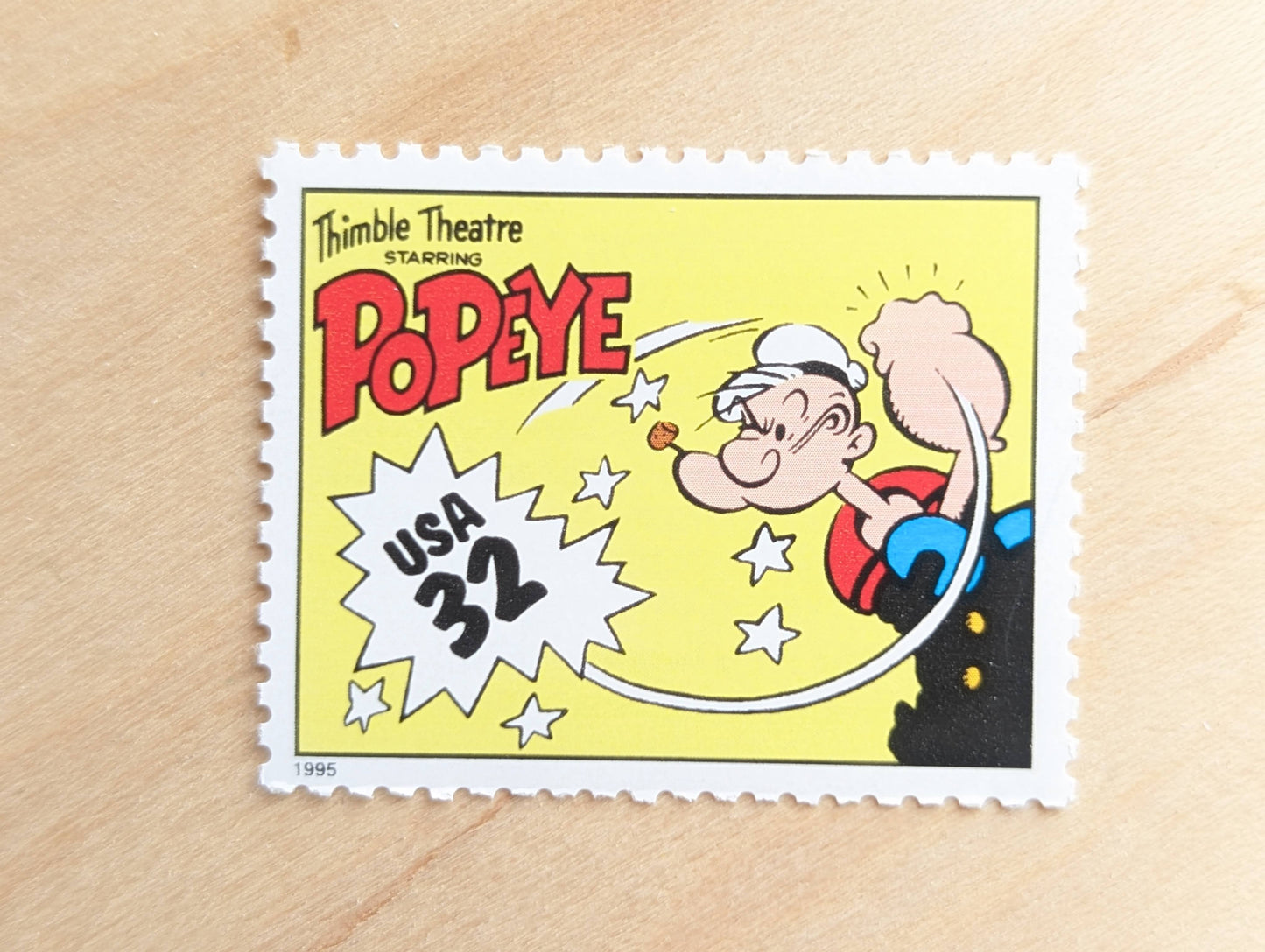 5 Popeye Stamps, 32 Cent, 1995 Comic Strip Classics, Unused Postage Stamps