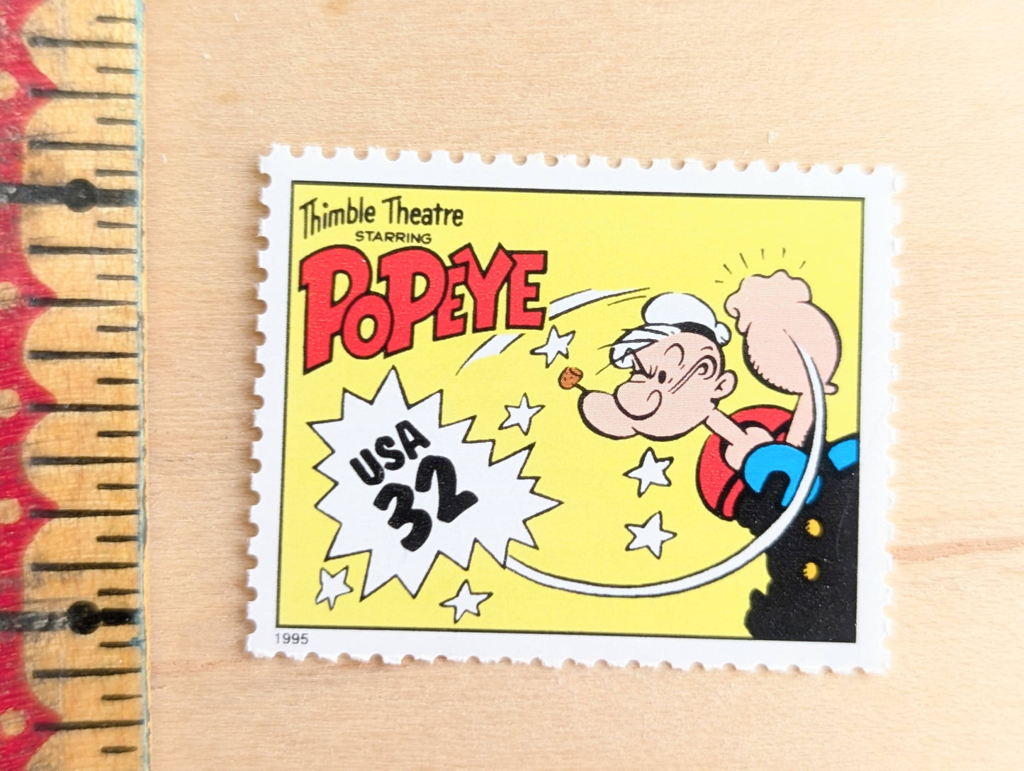 5 Popeye Stamps, 32 Cent, 1995 Comic Strip Classics, Unused Postage Stamps