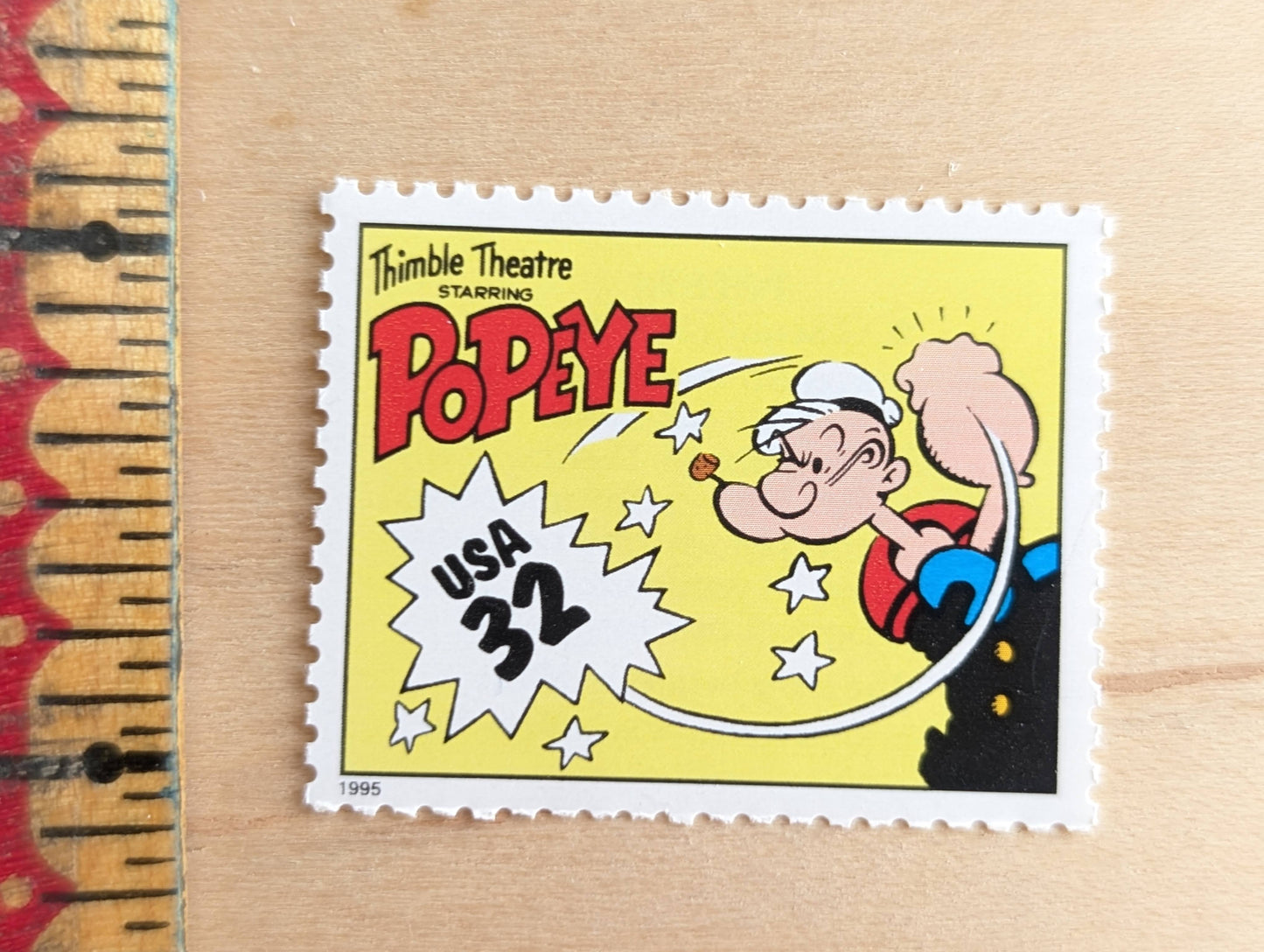 5 Popeye Stamps, 32 Cent, 1995 Comic Strip Classics, Unused Postage Stamps