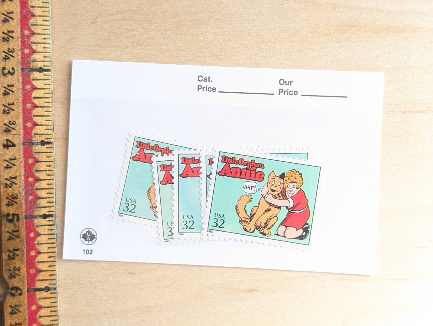 5 LIttle Ophan Annie Stamps, 32 Cent, 1995 Comic Strip Classics, Unused Postage Stamps