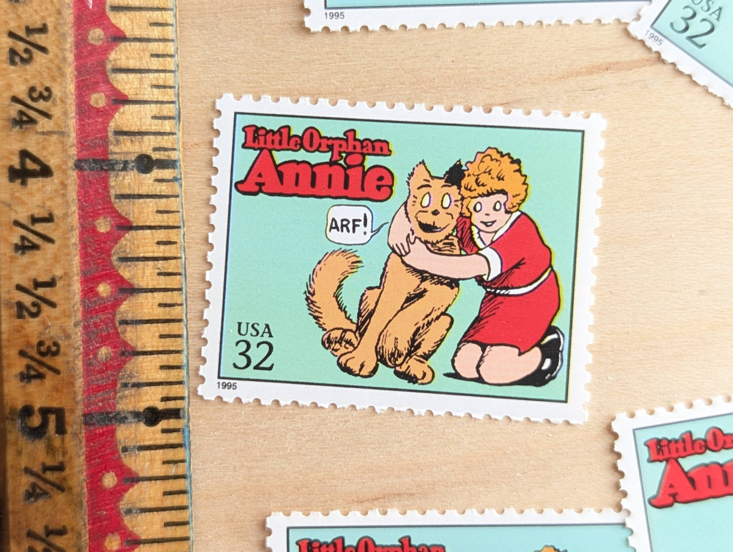 5 LIttle Ophan Annie Stamps, 32 Cent, 1995 Comic Strip Classics, Unused Postage Stamps