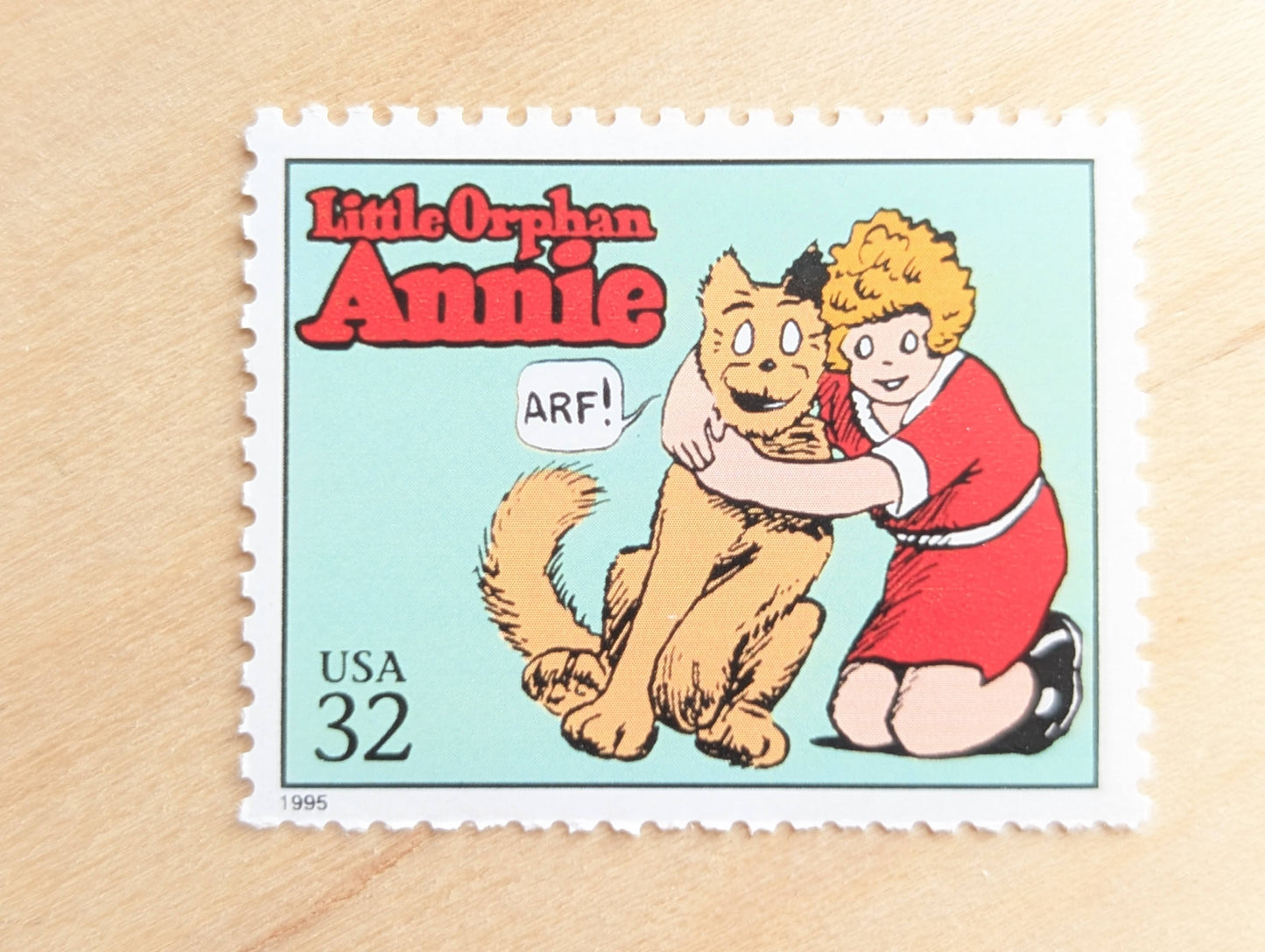 5 LIttle Ophan Annie Stamps, 32 Cent, 1995 Comic Strip Classics, Unused Postage Stamps