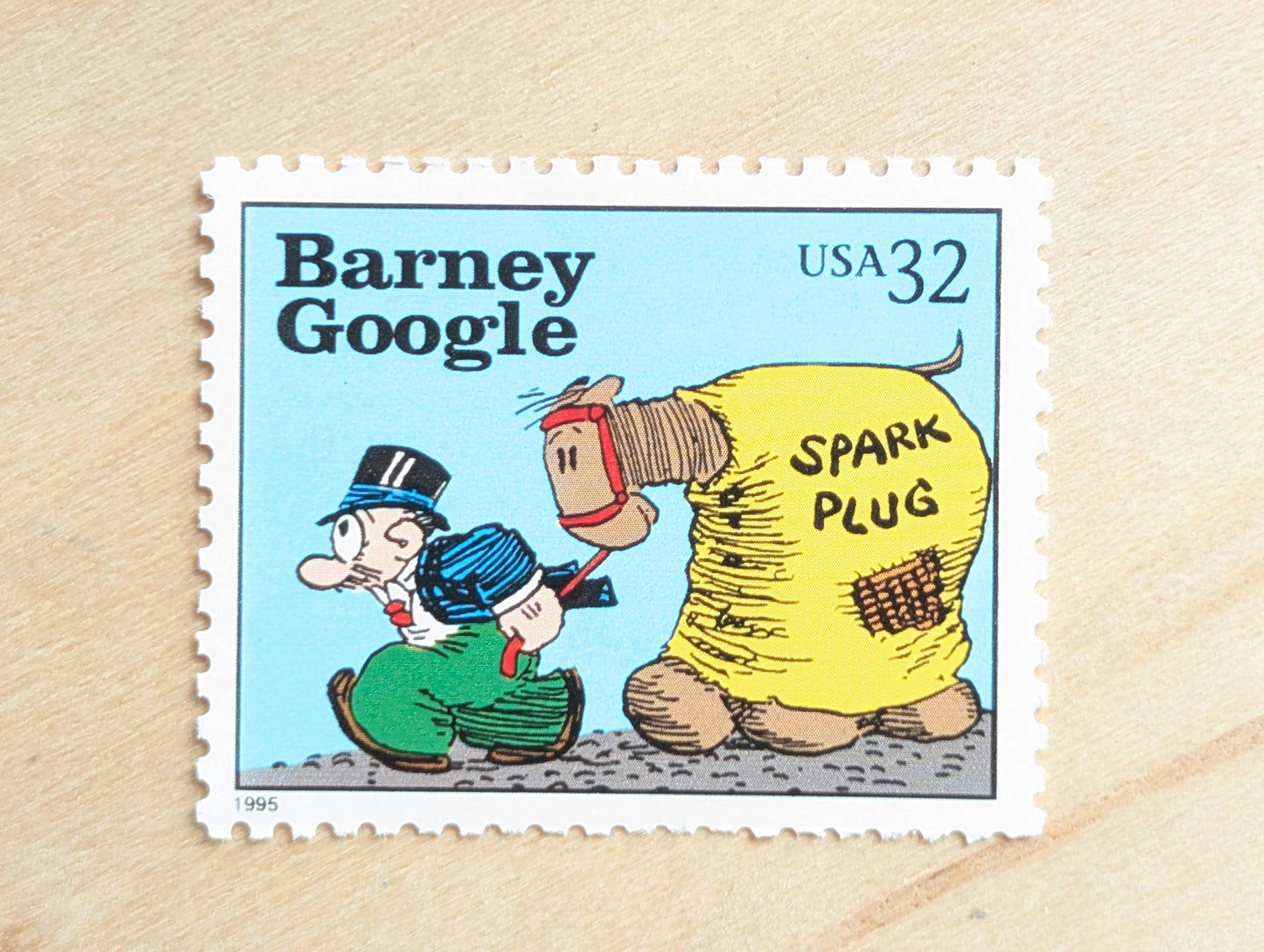 5 Barney Google Stamps, 32 Cent, 1995 Comic Strip Classics, Unused Postage Stamps