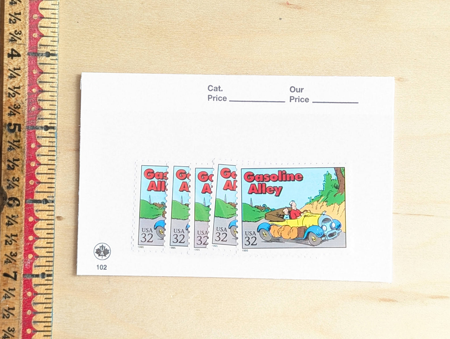 5 Gasoline Alley Stamps, 32 Cent, 1995 Comic Strip Classics, Unused Postage Stamps