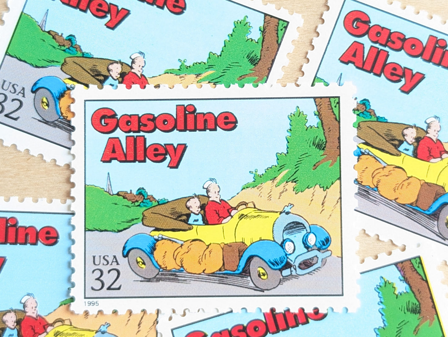 5 Gasoline Alley Stamps, 32 Cent, 1995 Comic Strip Classics, Unused Postage Stamps