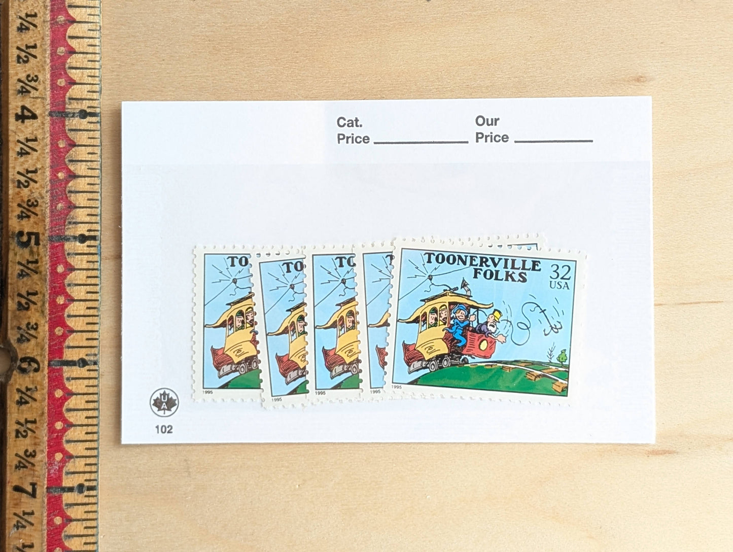 5 Toonerville Folks Stamps, 32 Cent, 1995 Comic Strip Classics, Unused Postage Stamps