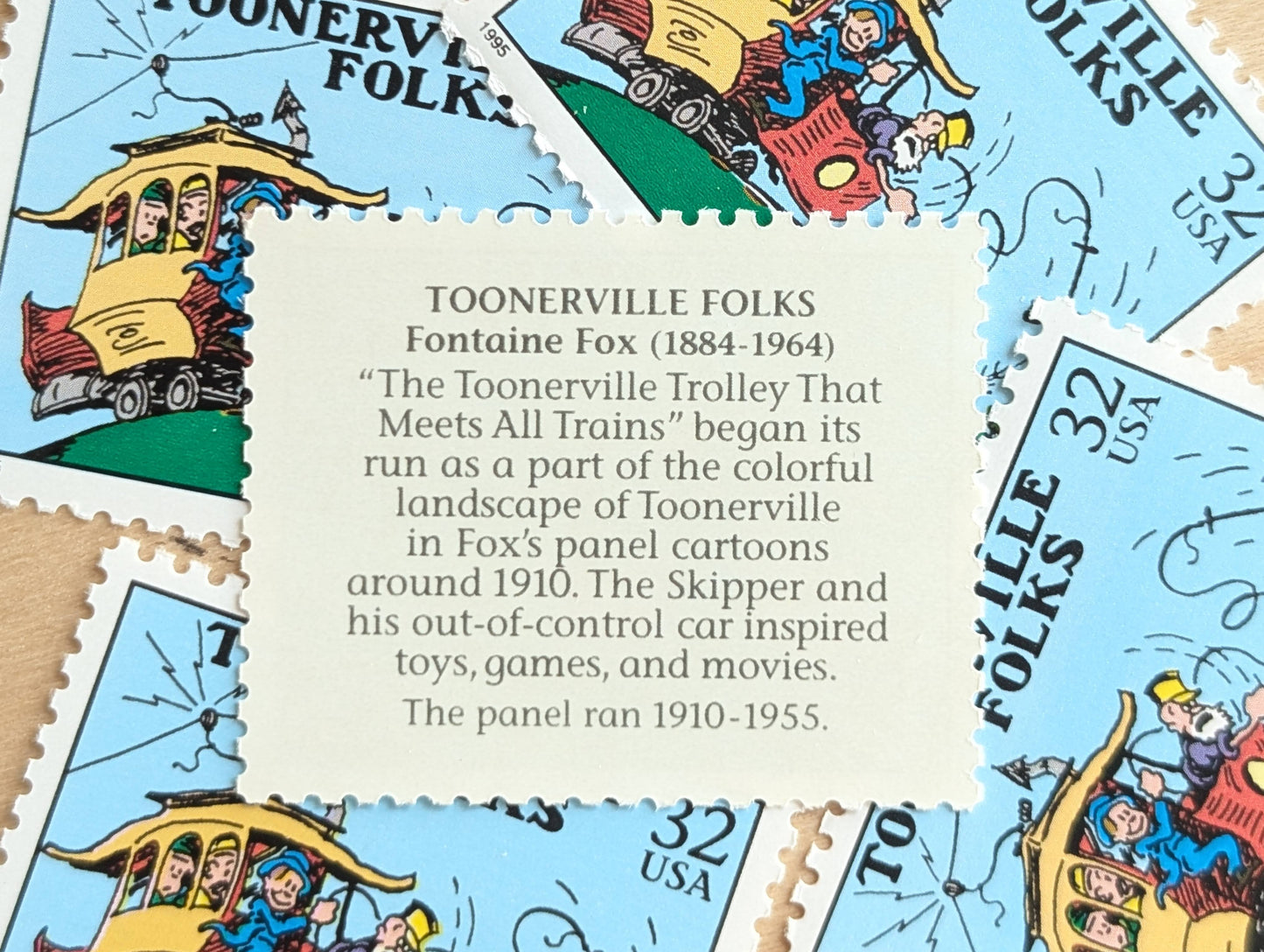 5 Toonerville Folks Stamps, 32 Cent, 1995 Comic Strip Classics, Unused Postage Stamps