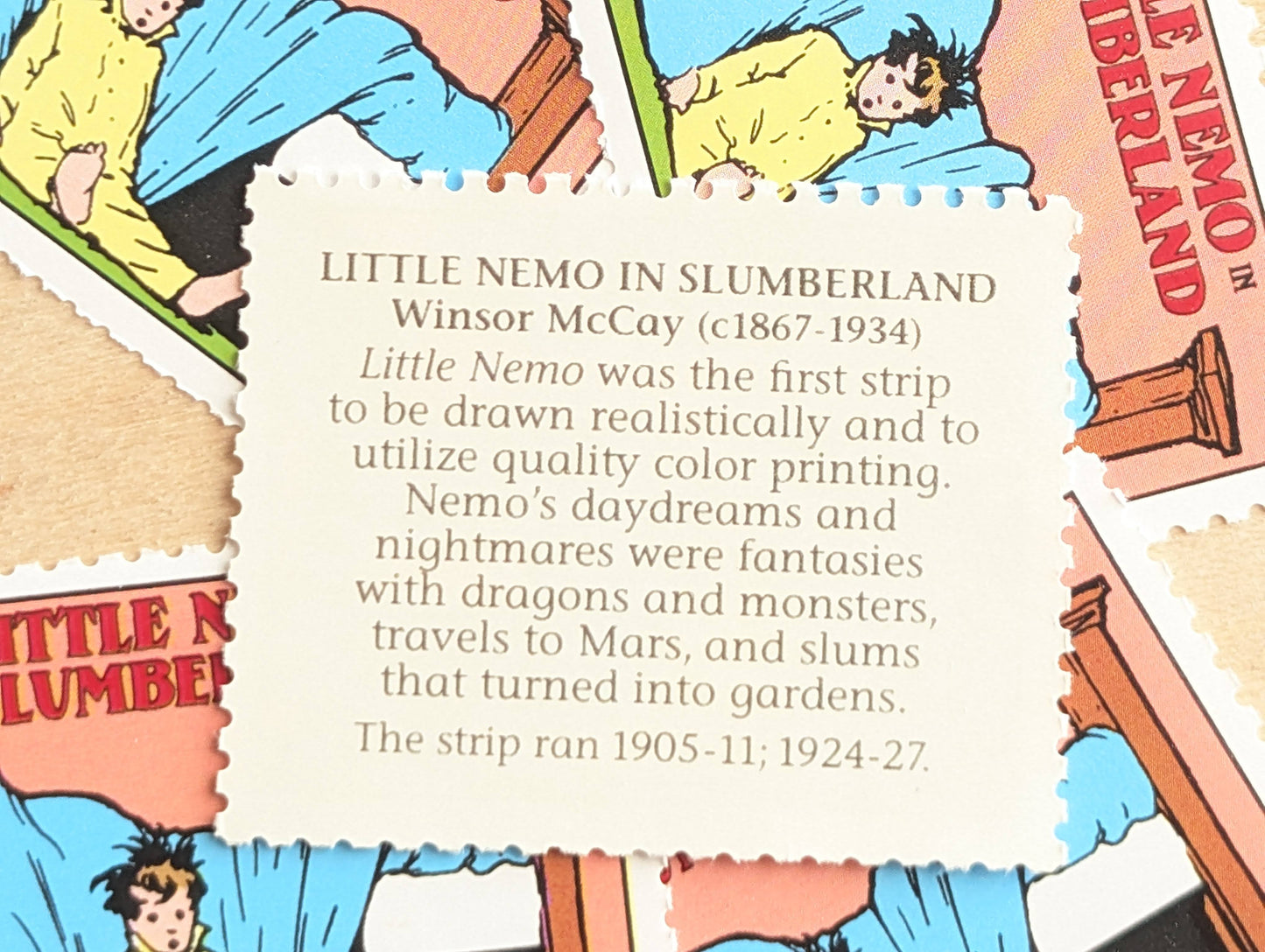 5 Little Nemo Slumberland Stamps, 32 Cent, 1995 Comic Strip Classics, Unused Postage Stamps