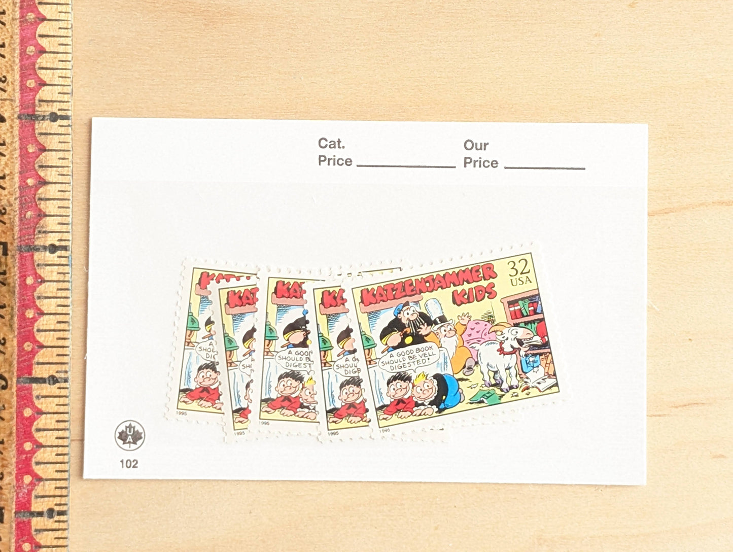 5 Katzenjammer Kids Stamps, 32 Cent, 1995 Comic Strip Classics, Unused Postage Stamps