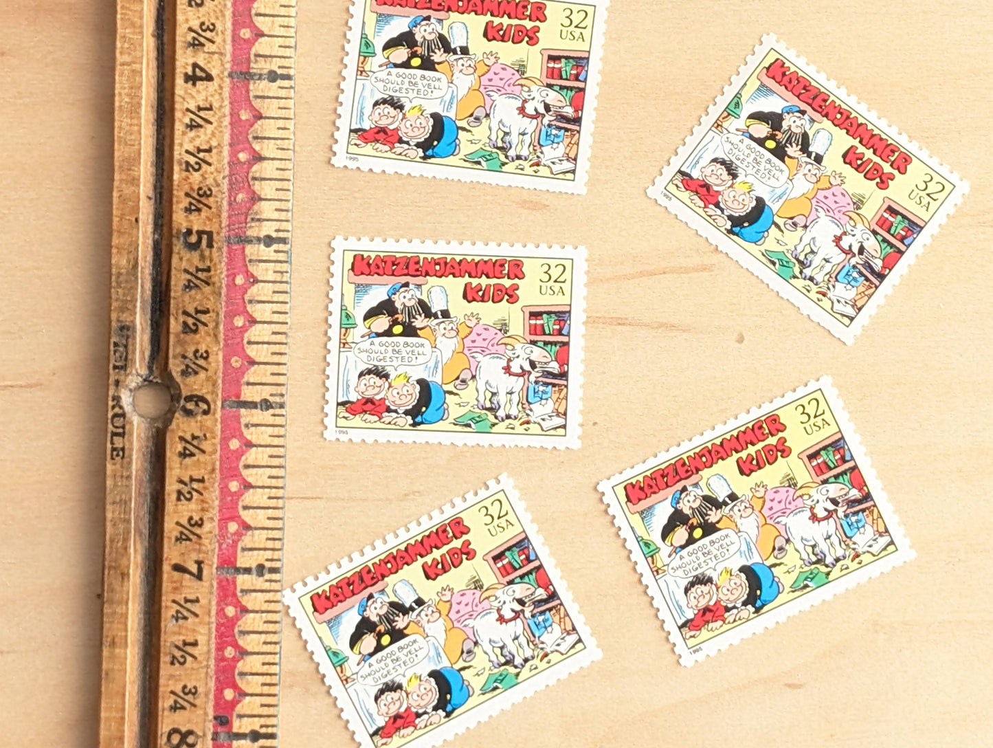 5 Katzenjammer Kids Stamps, 32 Cent, 1995 Comic Strip Classics, Unused Postage Stamps