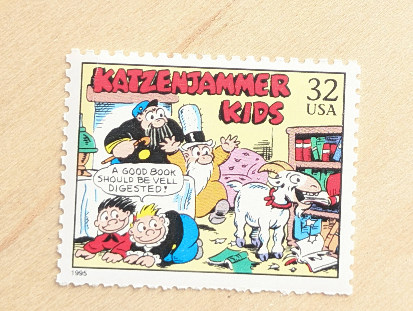 5 Katzenjammer Kids Stamps, 32 Cent, 1995 Comic Strip Classics, Unused Postage Stamps