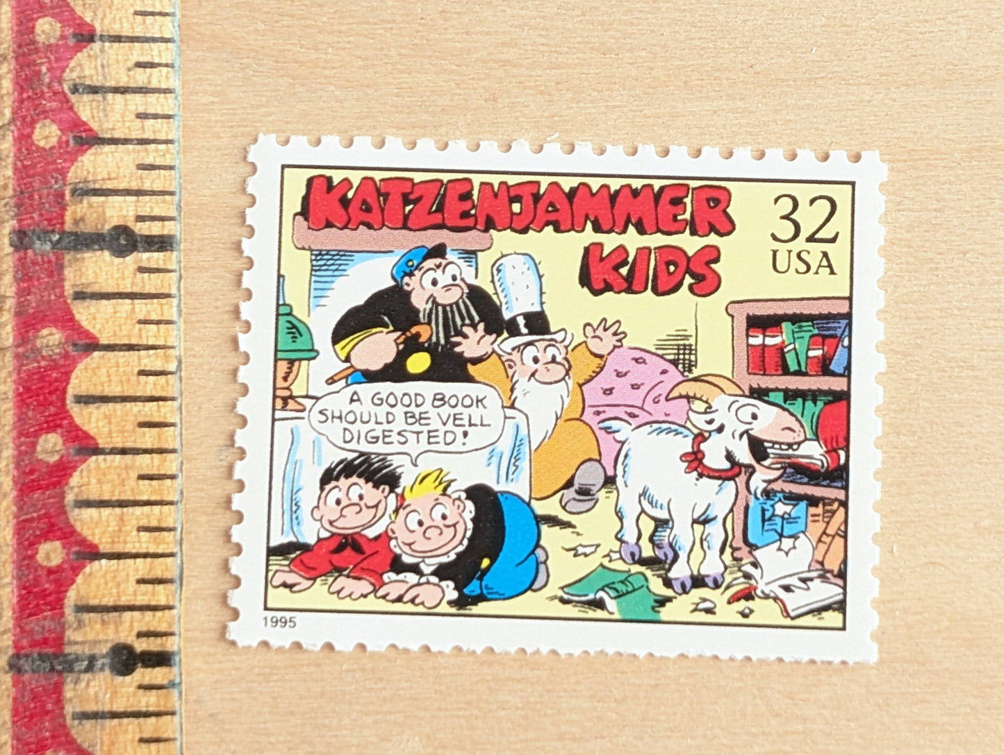 5 Katzenjammer Kids Stamps, 32 Cent, 1995 Comic Strip Classics, Unused Postage Stamps