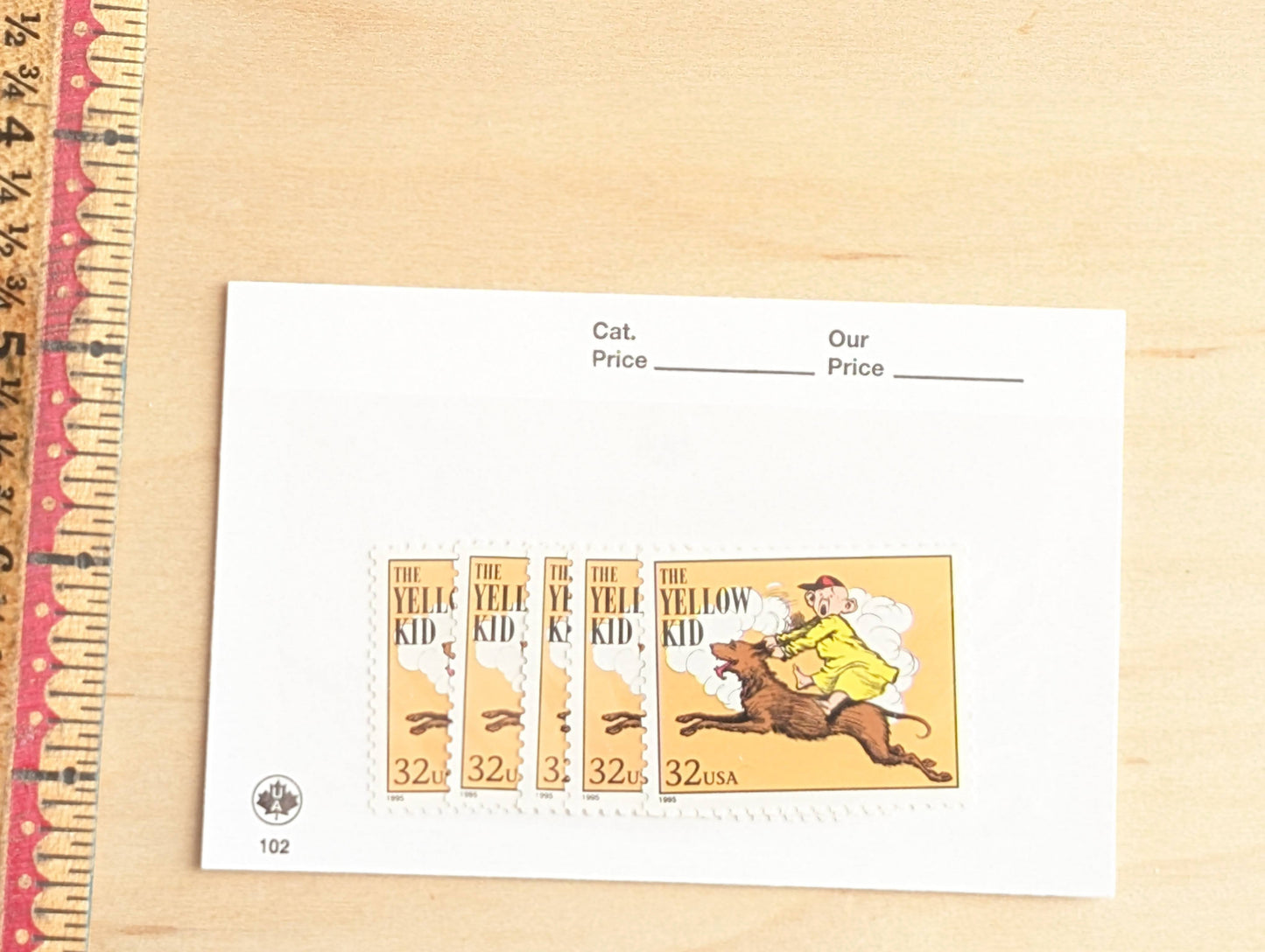 5 The Yellow Kid Stamps, 32 Cent, 1995 Comic Strip Classics, Unused Postage Stamps