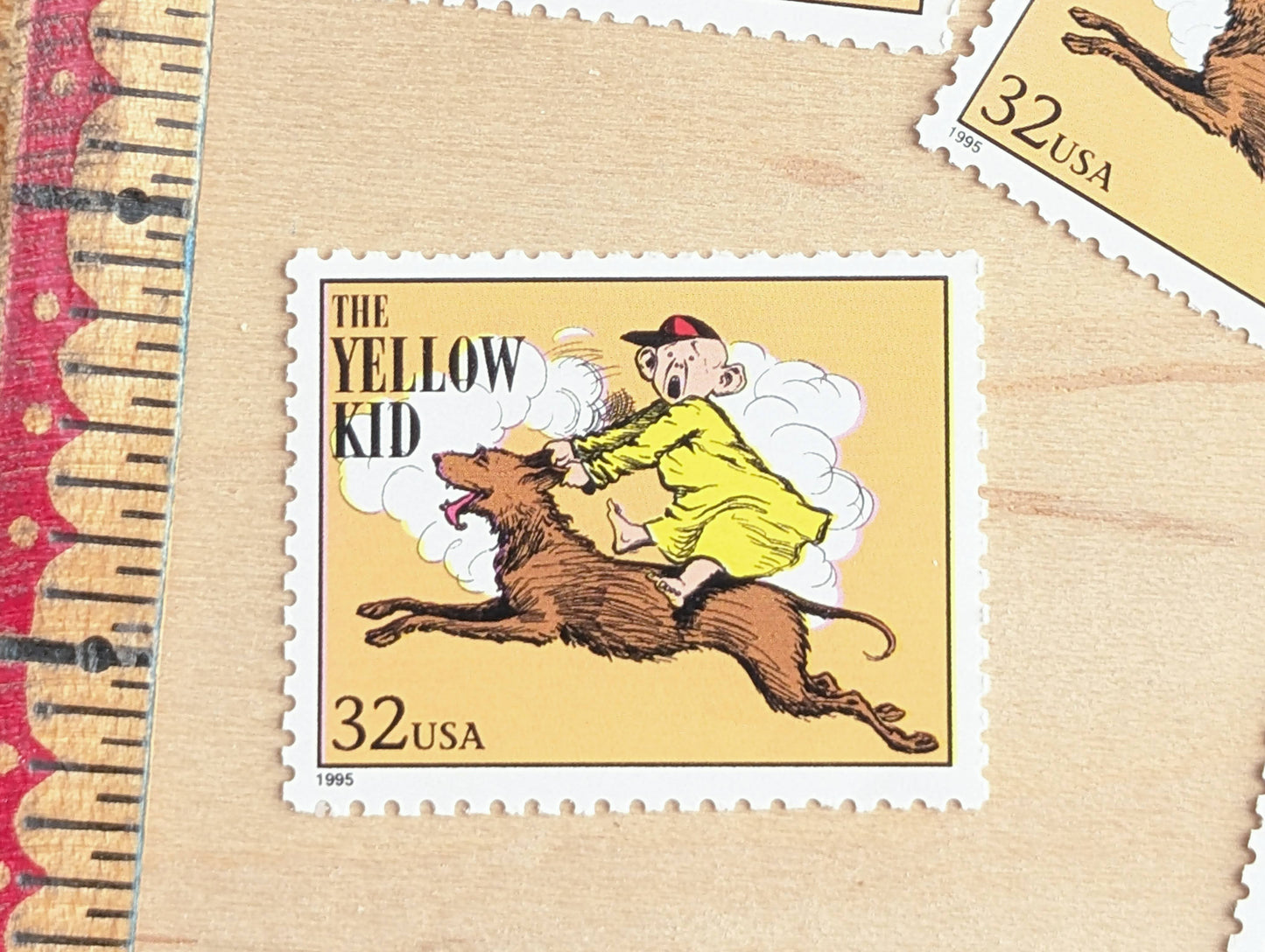 5 The Yellow Kid Stamps, 32 Cent, 1995 Comic Strip Classics, Unused Postage Stamps