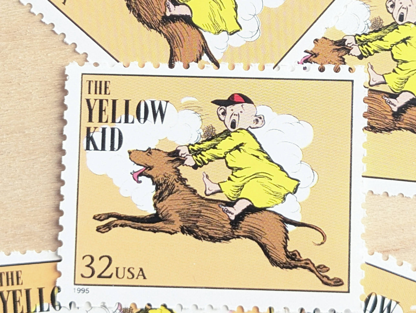 5 The Yellow Kid Stamps, 32 Cent, 1995 Comic Strip Classics, Unused Postage Stamps