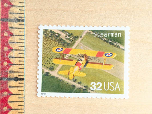 5 Stearman Classic American Aircraft Stamps, Unused US Postage Stamps, 1996, 32 Cent Stamps