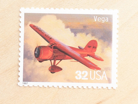Vega Classic American Aircraft, Set of 5, Vintage Unused USPS 32 Cent Postage Stamps, Classic American Aircraft Stamps, 1996, Gummed