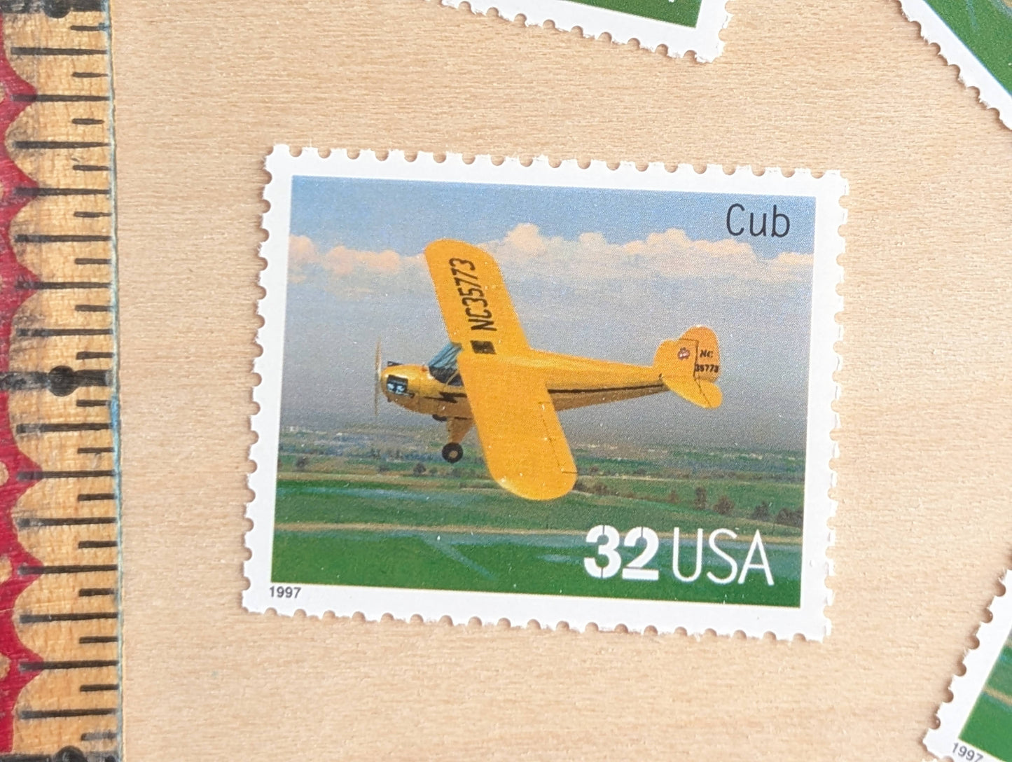 Cub Classic American Aircraft, Set of 5, Vintage Unused USPS 32 Cent Postage Stamps, Classic American Aircraft Stamps, 1996, Gummed