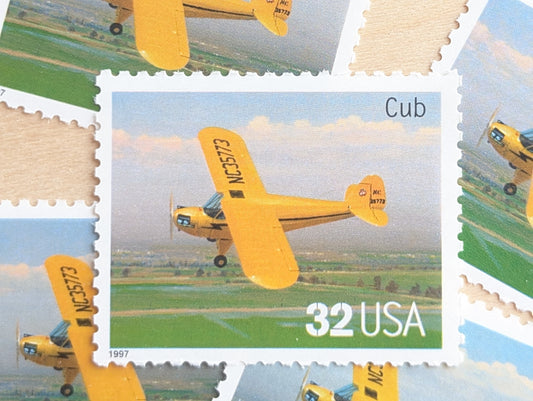 Cub Classic American Aircraft, Set of 5, Vintage Unused USPS 32 Cent Postage Stamps, Classic American Aircraft Stamps, 1996, Gummed