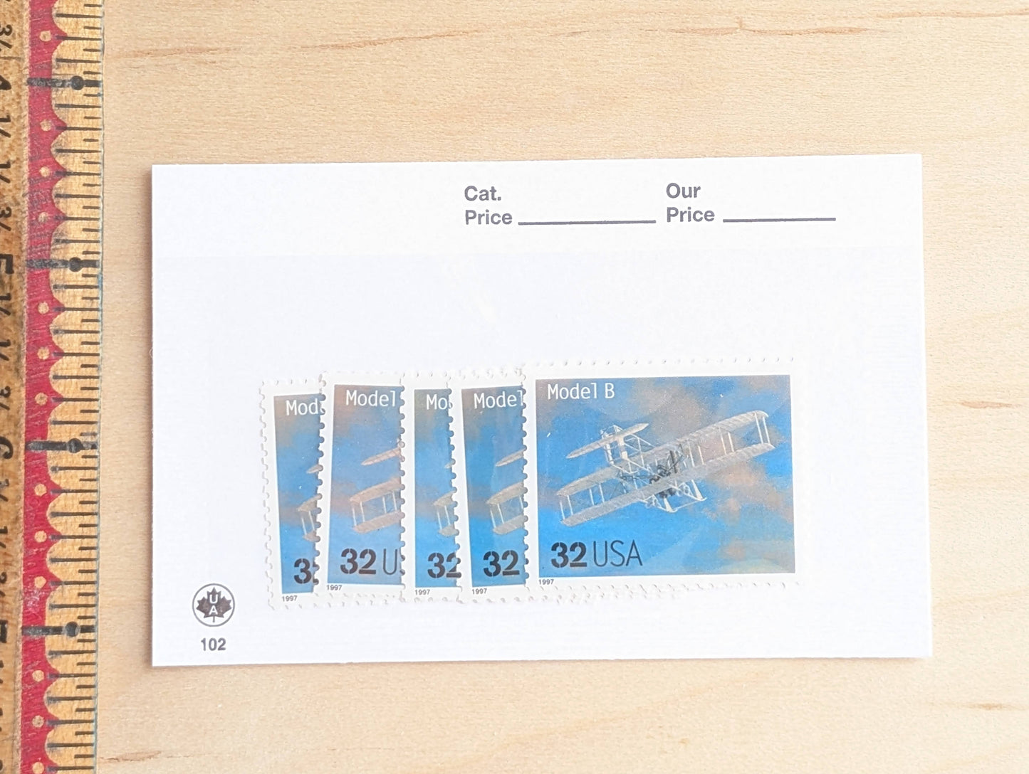 Model B Classic American Aircraft, Set of 5, Vintage Unused USPS 32 Cent Postage Stamps, Classic American Aircraft Stamps, 1996, Gummed