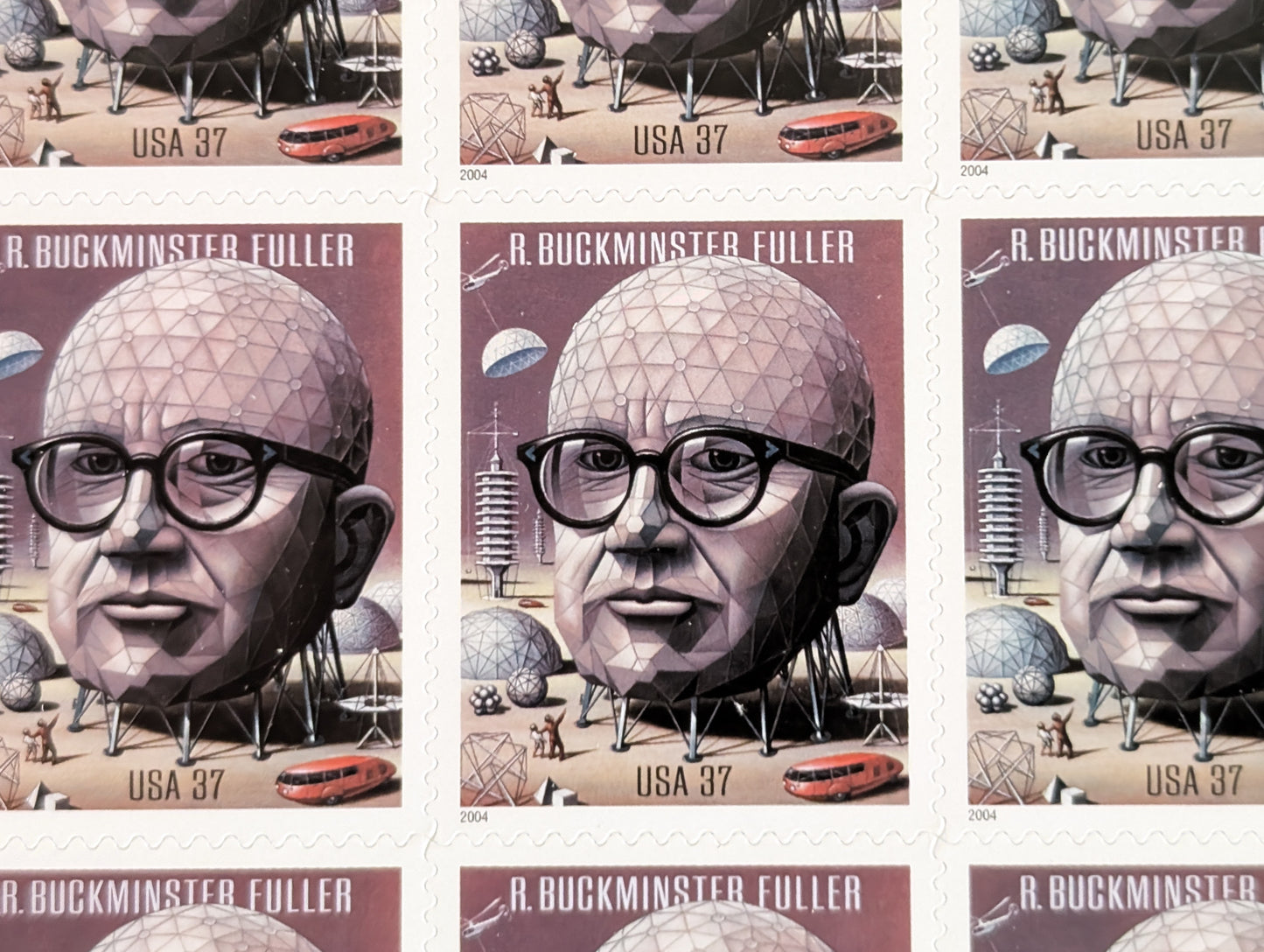 Sheet of 20 R. Buckminster Fuller Unused US Stamps, 2003, 37 Cent Stamps