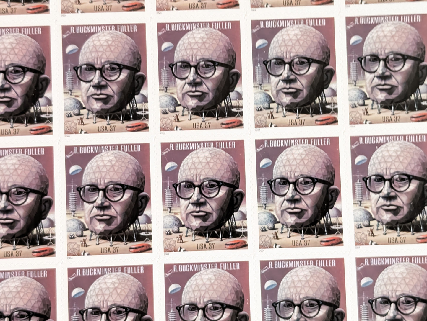 Sheet of 20 R. Buckminster Fuller Unused US Stamps, 2003, 37 Cent Stamps