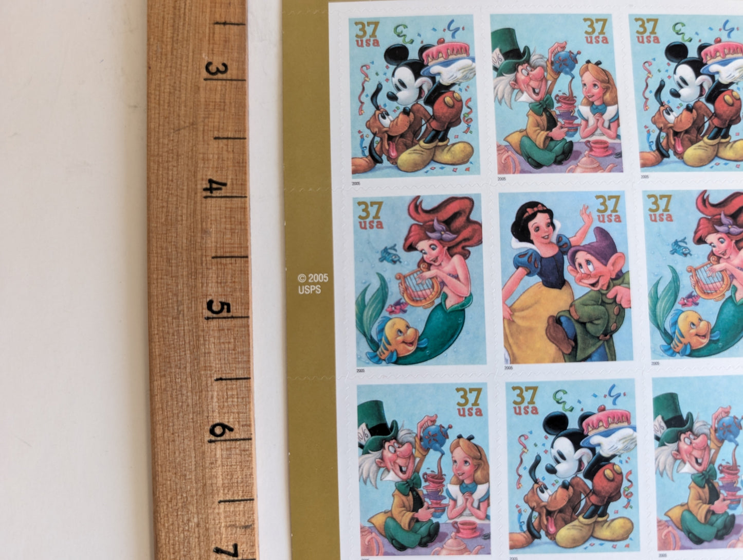 Sheet of 20 The Art of Disney Celebration Stamps, 37 Cent Stamps, 2005 Unused USPS Postage Stamps