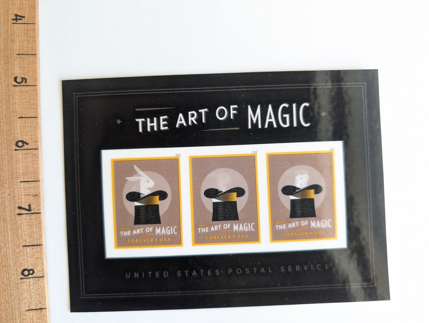 The Art of Magic Sheet of 3 Lenticular Forever Stamps, Dated 2018