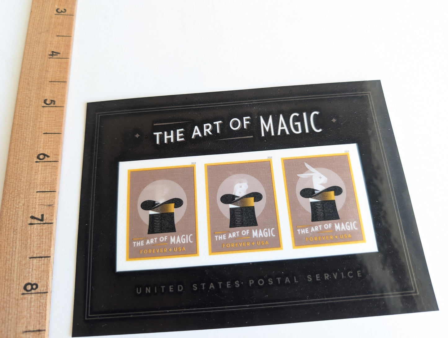 The Art of Magic Sheet of 3 Lenticular Forever Stamps, Dated 2018