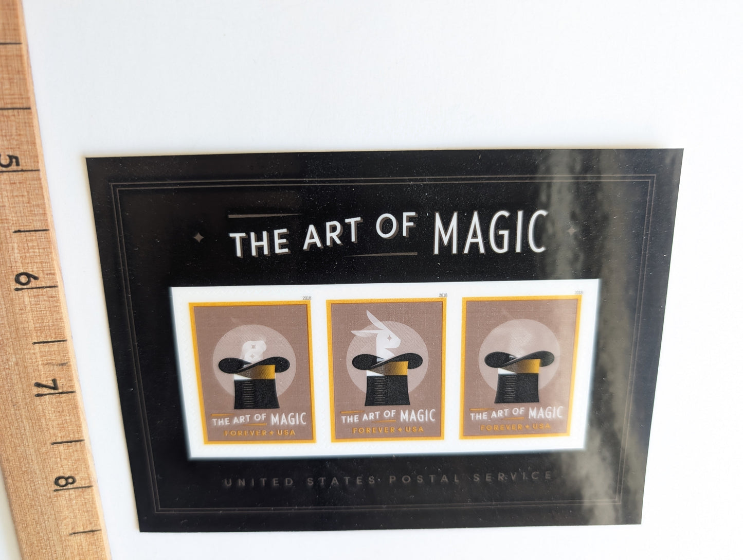 The Art of Magic Sheet of 3 Lenticular Forever Stamps, Dated 2018