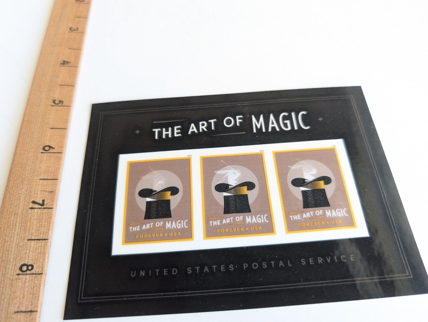 The Art of Magic Sheet of 3 Lenticular Forever Stamps, Dated 2018