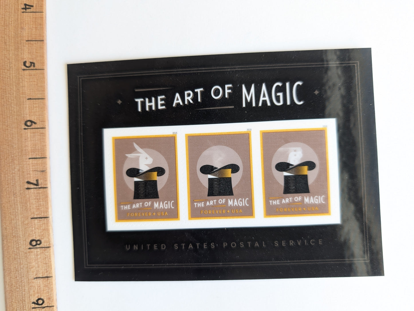 The Art of Magic Sheet of 3 Lenticular Forever Stamps, Dated 2018