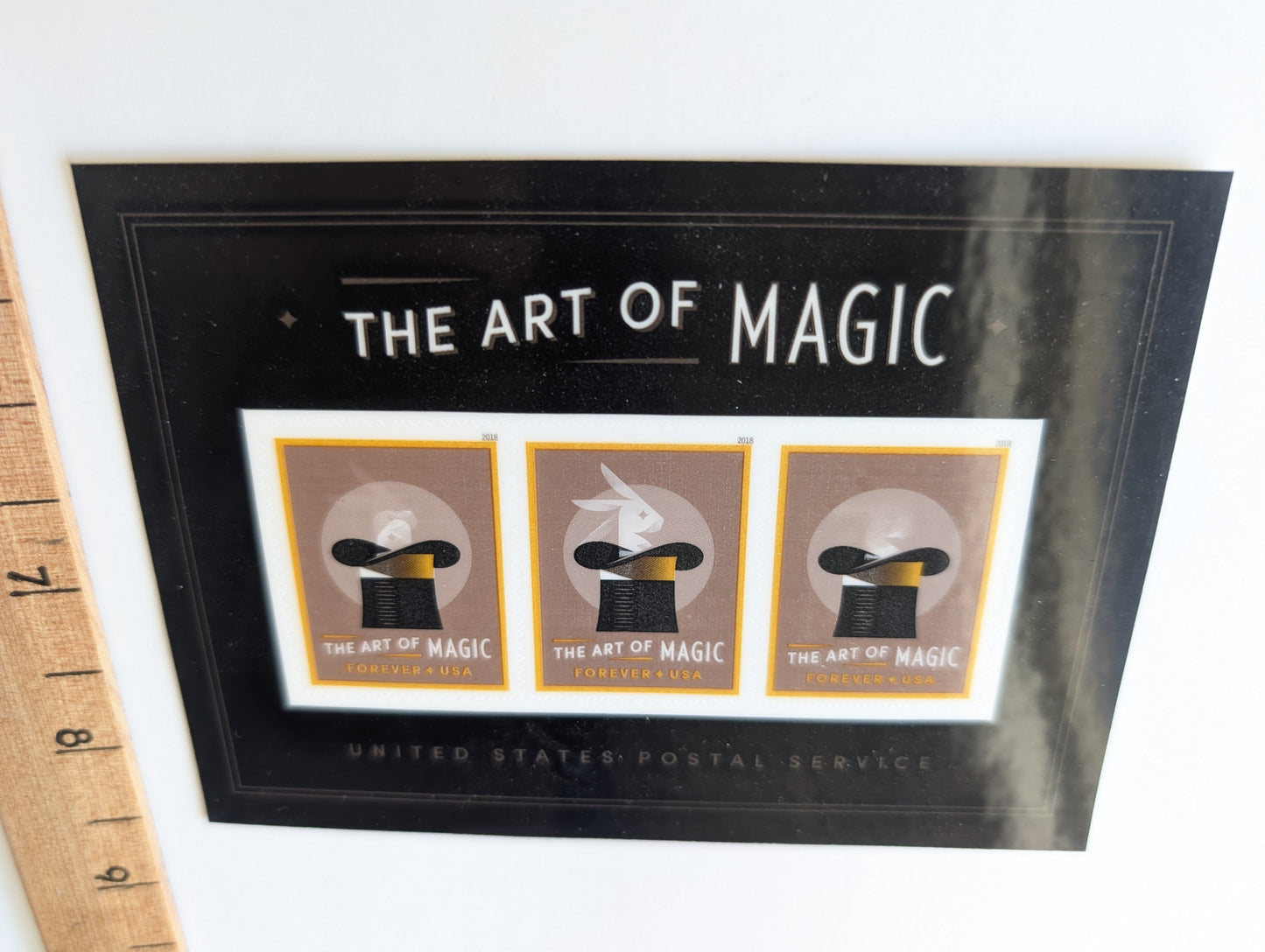 The Art of Magic Sheet of 3 Lenticular Forever Stamps, Dated 2018