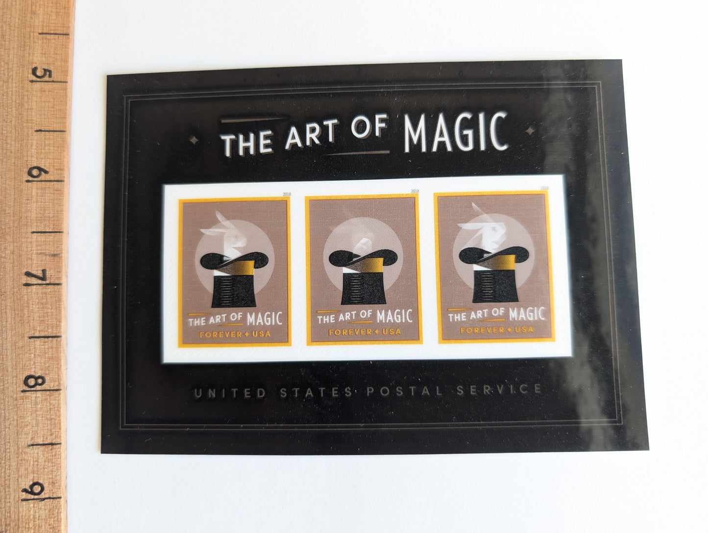 The Art of Magic Sheet of 3 Lenticular Forever Stamps, Dated 2018