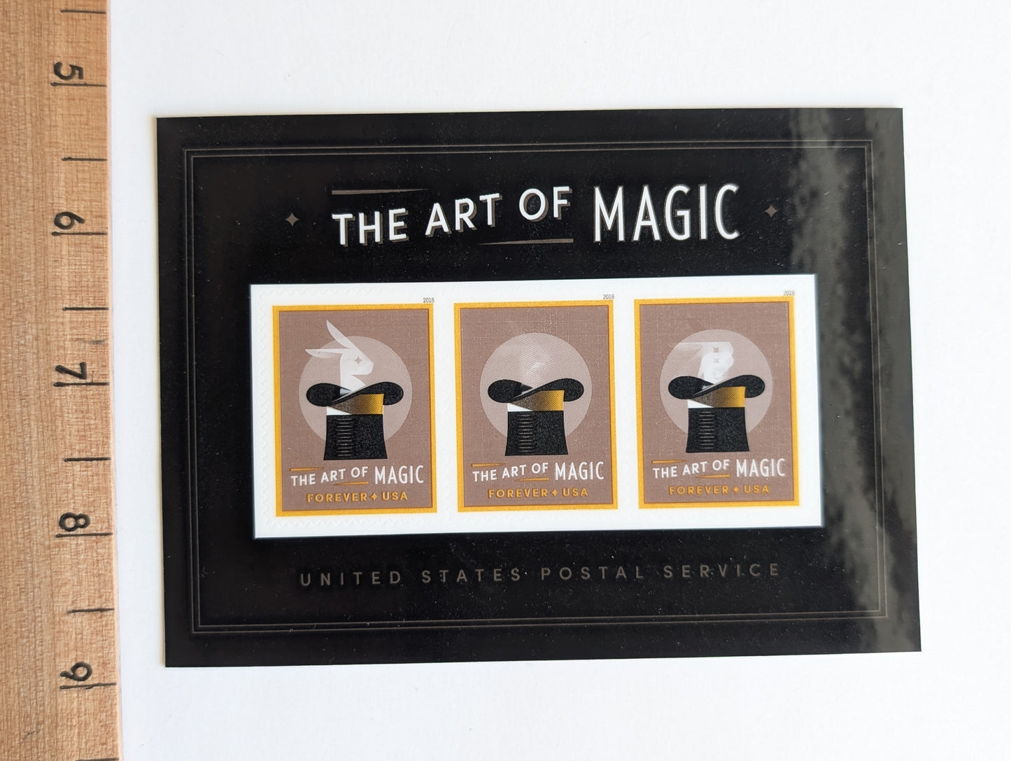 The Art of Magic Sheet of 3 Lenticular Forever Stamps, Dated 2018