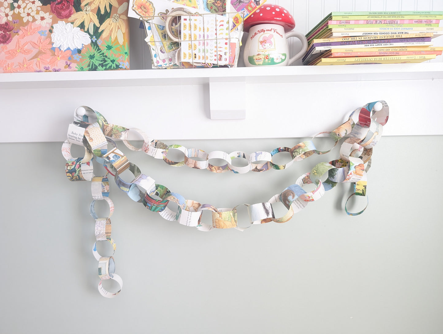 Golden Book Paper Chain Kit, 31 Chains and 31 Number Stickers to Count Down or Decorate, Made With Golden Book Pages, 1 or 1.5 Inches Wide