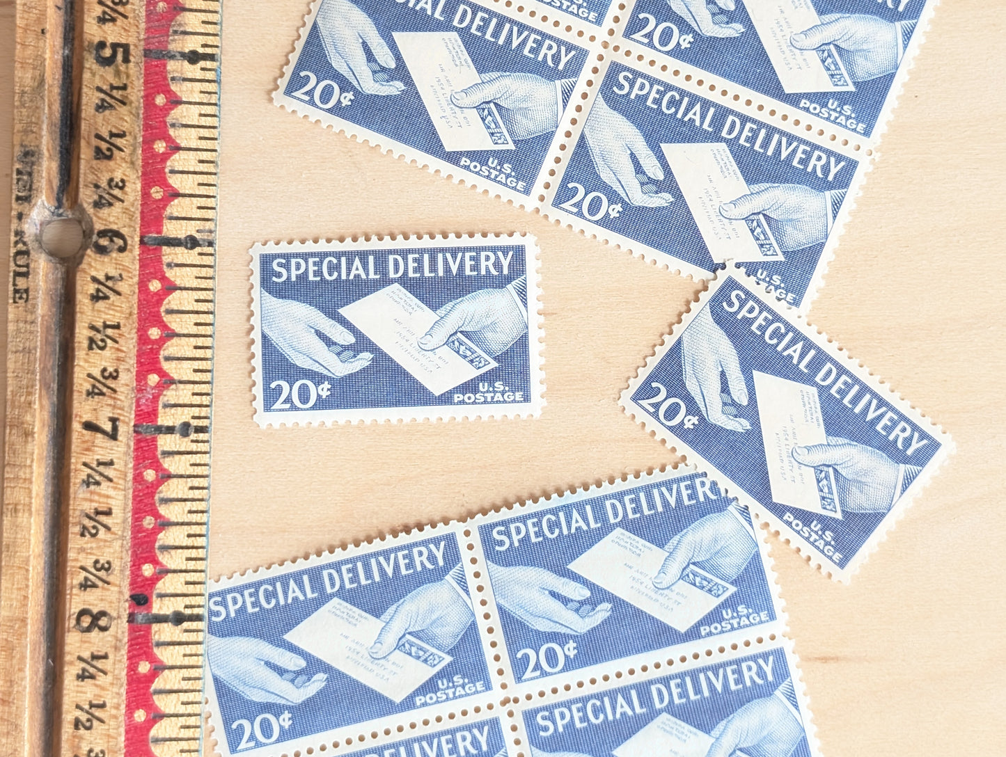 10 Special Delivery Stamps, 1954 Unused Postage Stamps, 20 Cent Stamps