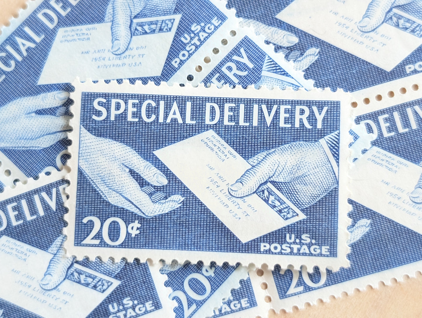 10 Special Delivery Stamps, 1954 Unused Postage Stamps, 20 Cent Stamps